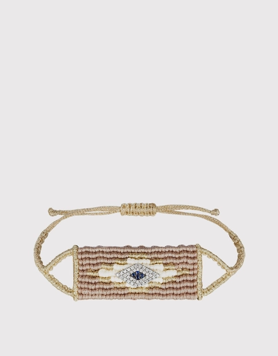 14k Evil Eye Diamond Woven Bracelet
