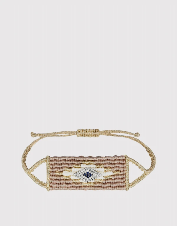 Diane Kordas 14k Evil Eye Diamond Woven Bracelet