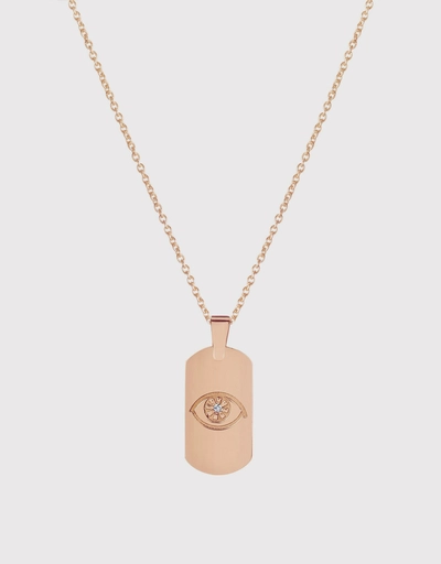 14k Rose Gold Mini ID Tag Necklace