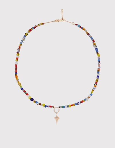 Diamond Circle Rainbow Beaded Necklace