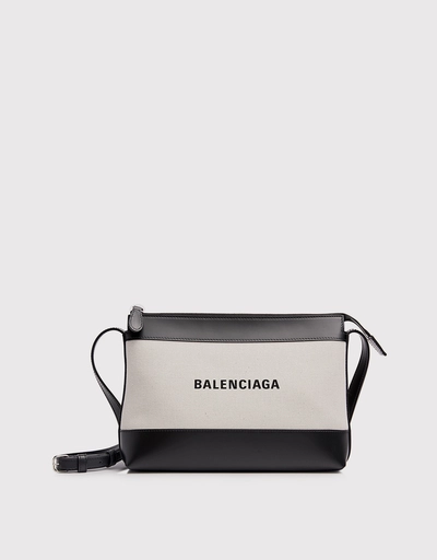 Balenciaga Canvas And Calfskin Crossbody Bag
