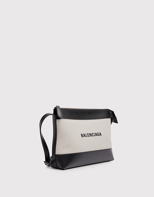 Balenciaga Canvas And Calfskin Crossbody Bag