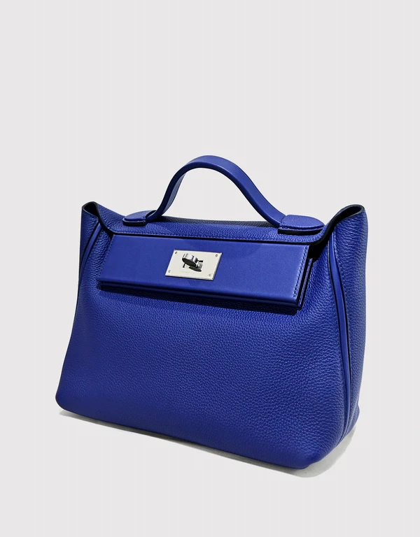 Hermès Hermès 24/24 29 Togo Leather Handbag-Bleu Nuit Silver hardware