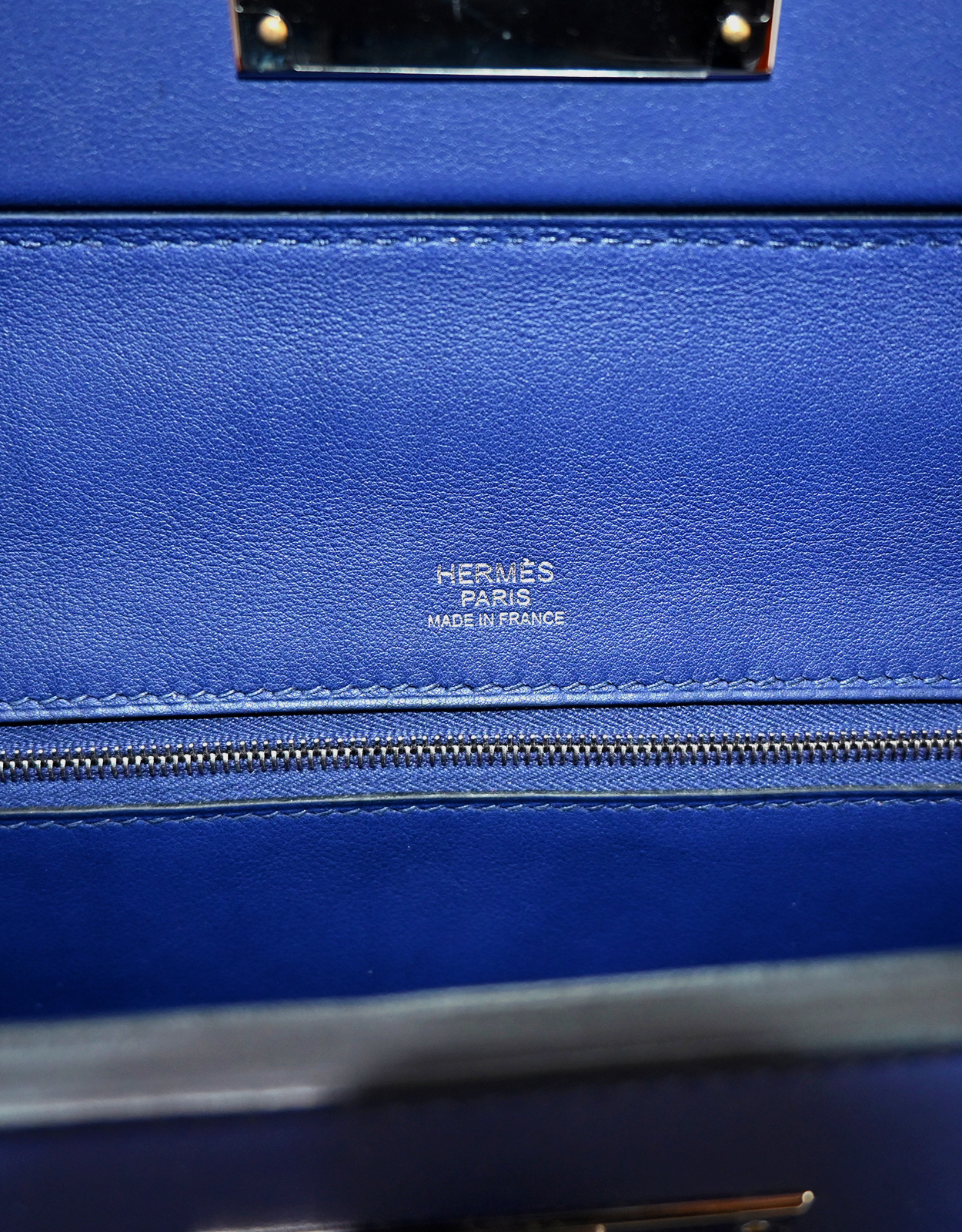 Hermès Hermès 24/24 29 Togo Leather Handbag-Bleu Nuit Silver hardware (Top  Handle)
