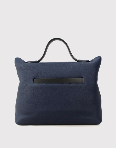 Hermès 24/24 35 Togo Leather  Handbag-Bleu Nuit Gold Hardware