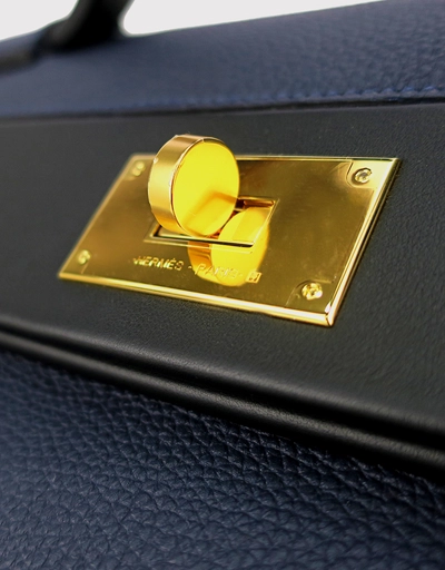 Hermès 24/24 35 Togo Leather  Handbag-Bleu Nuit Gold Hardware