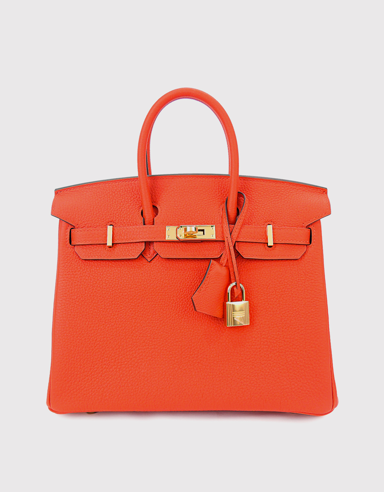 Hermès - Hermès Birkin 25 Togo Leather Handbag-Capucine Gold Hardware