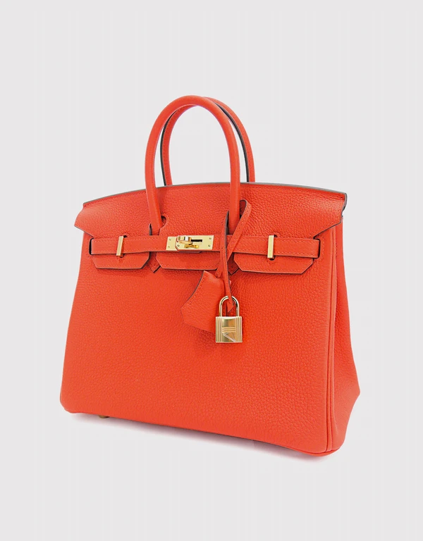 Hermès Hermès Birkin 25 Togo Leather Handbag-Capucine Gold Hardware