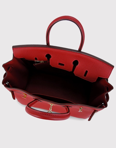Hermès Birkin 25 Togo Leather Handbag-Rouge Vif Gold Hardware