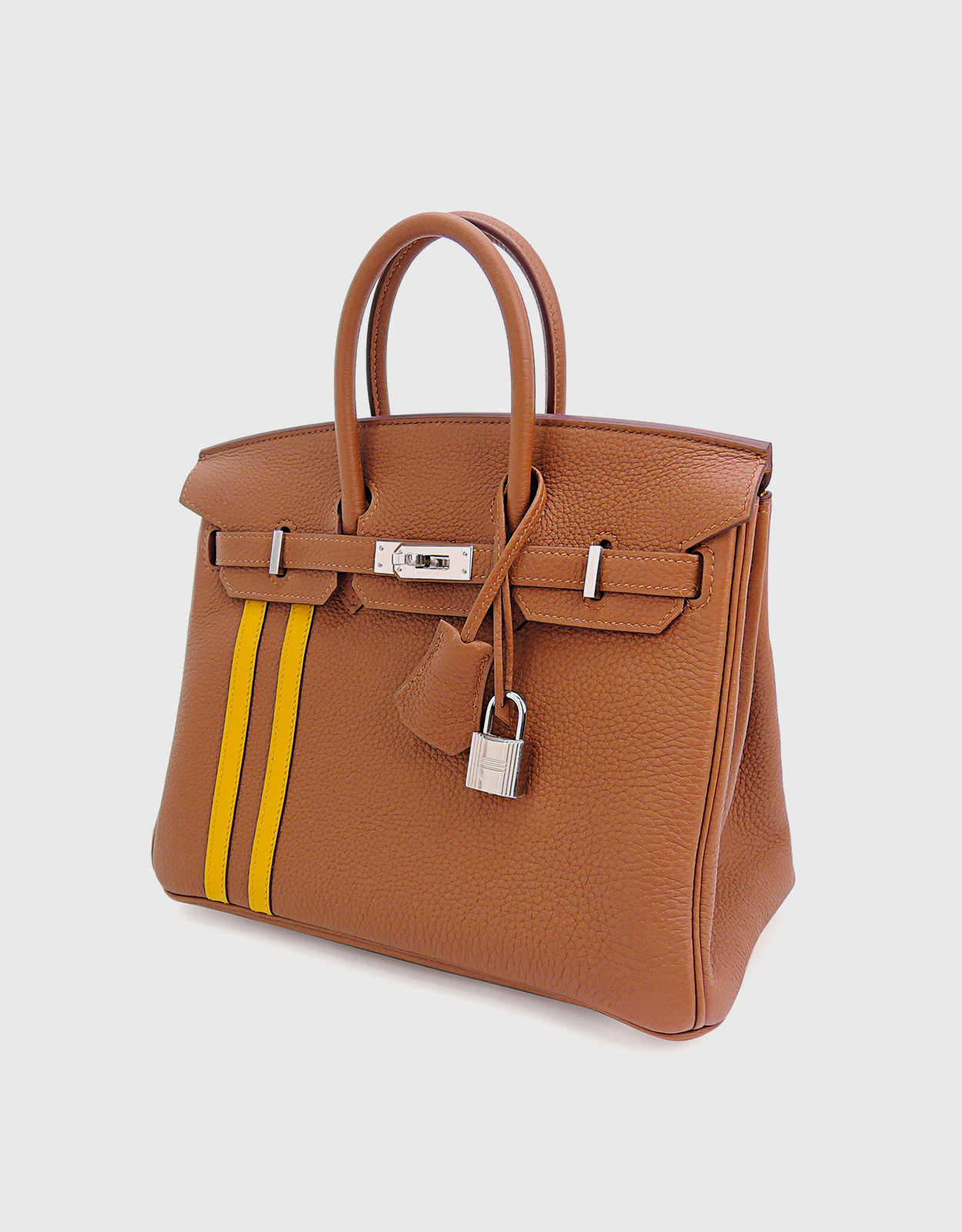 Hermès - Hermès Birkin 25 Togo Leather Handbag-Camel Silver Hardware