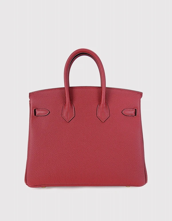 Hermès Hermès Birkin 25 Togo Leather Handbag-Rouge Grenade Gold Hardware