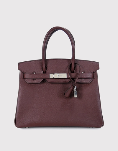 Hermès Birkin 30 Epsom Leather Handbag-Bordeaux Silver Hardware