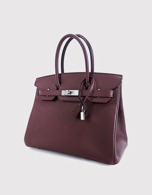 Hermès Hermès Birkin 30 Epsom Leather Handbag-Bordeaux Silver Hardware