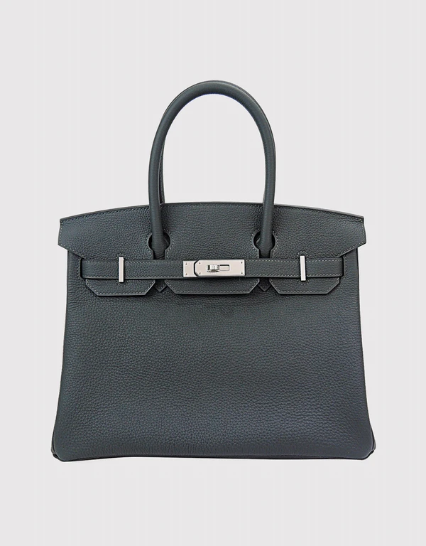 Hermès Hermès Birkin 30 Togo Leather Handbag-Vert Fonce Silver Hardware