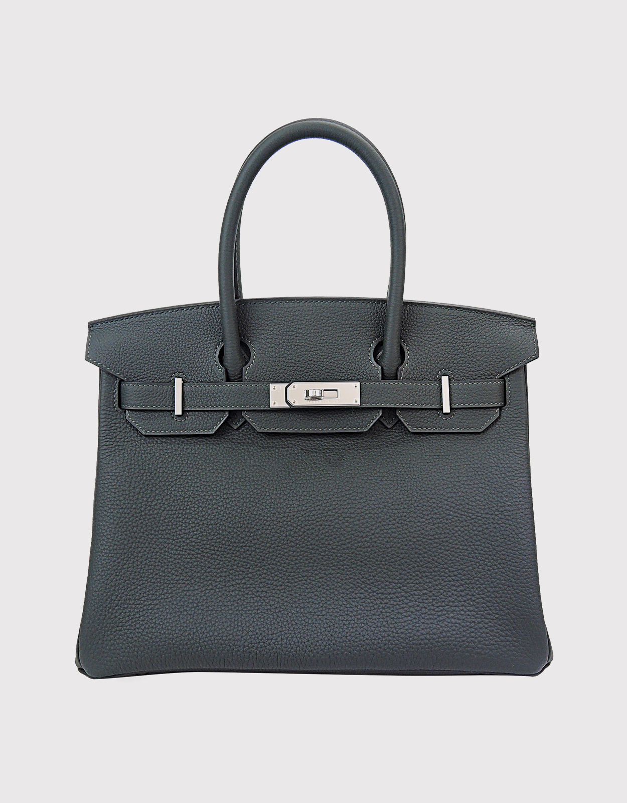 Hermès Hermès Birkin 30 Togo Leather Handbag-Vert Fonce Silver  