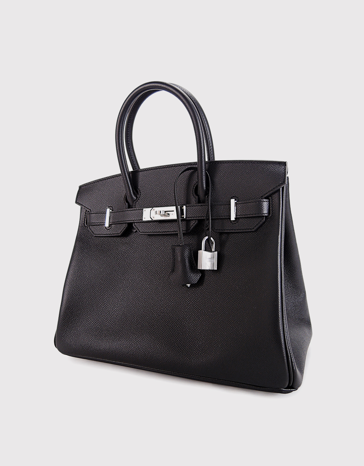 Hermès Hermès Birkin 30 Epsom Leather Handbag-Noir Silver Hardware (Top  Handle)
