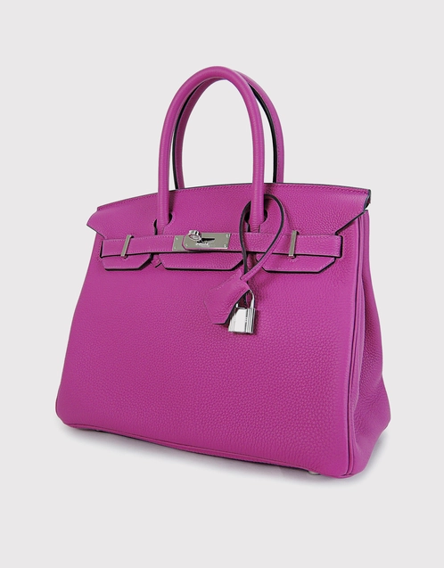 Hermès Birkin 30 Togo Leather Handbag-Rose Purple Silver Hardware