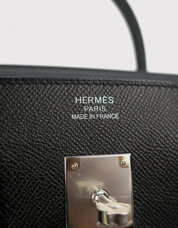 Hermès Hermès Birkin 35 Epsom Leather Handbag-Noir Silver Hardware
