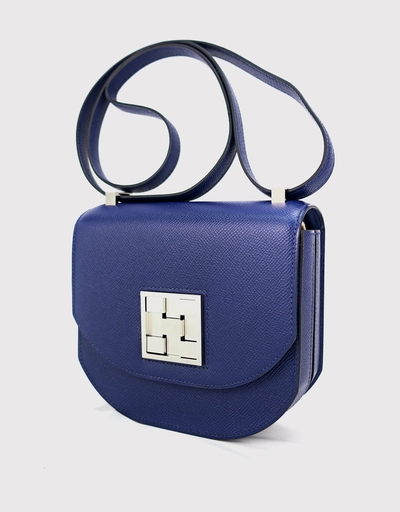 Hermès Mosaique 17 Epsom Leather Crossbody Bag-Bleu Encre Silver Hardware