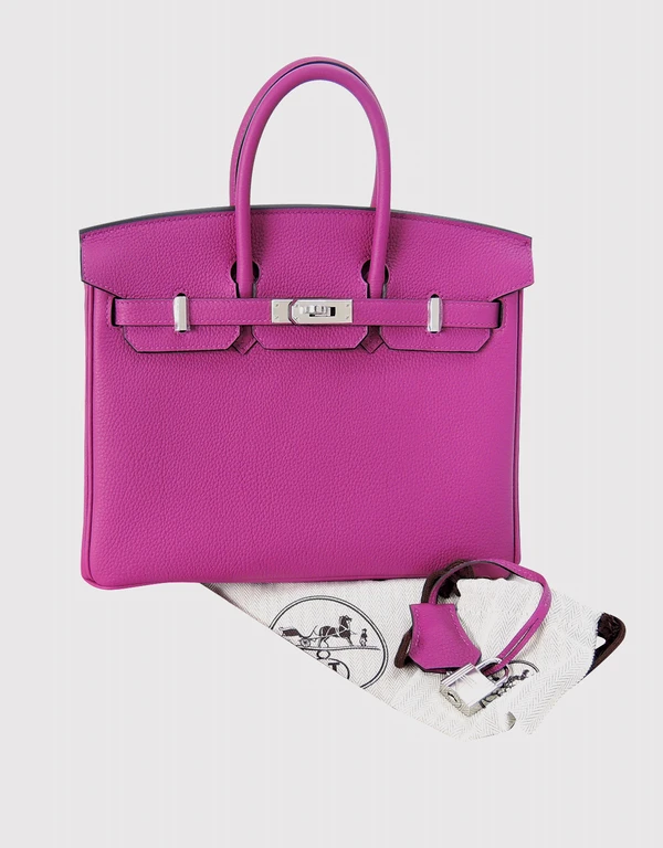 Hermès Hermès Birkin 25 Togo Leather Handbag-Rose Purple Silver Hardware