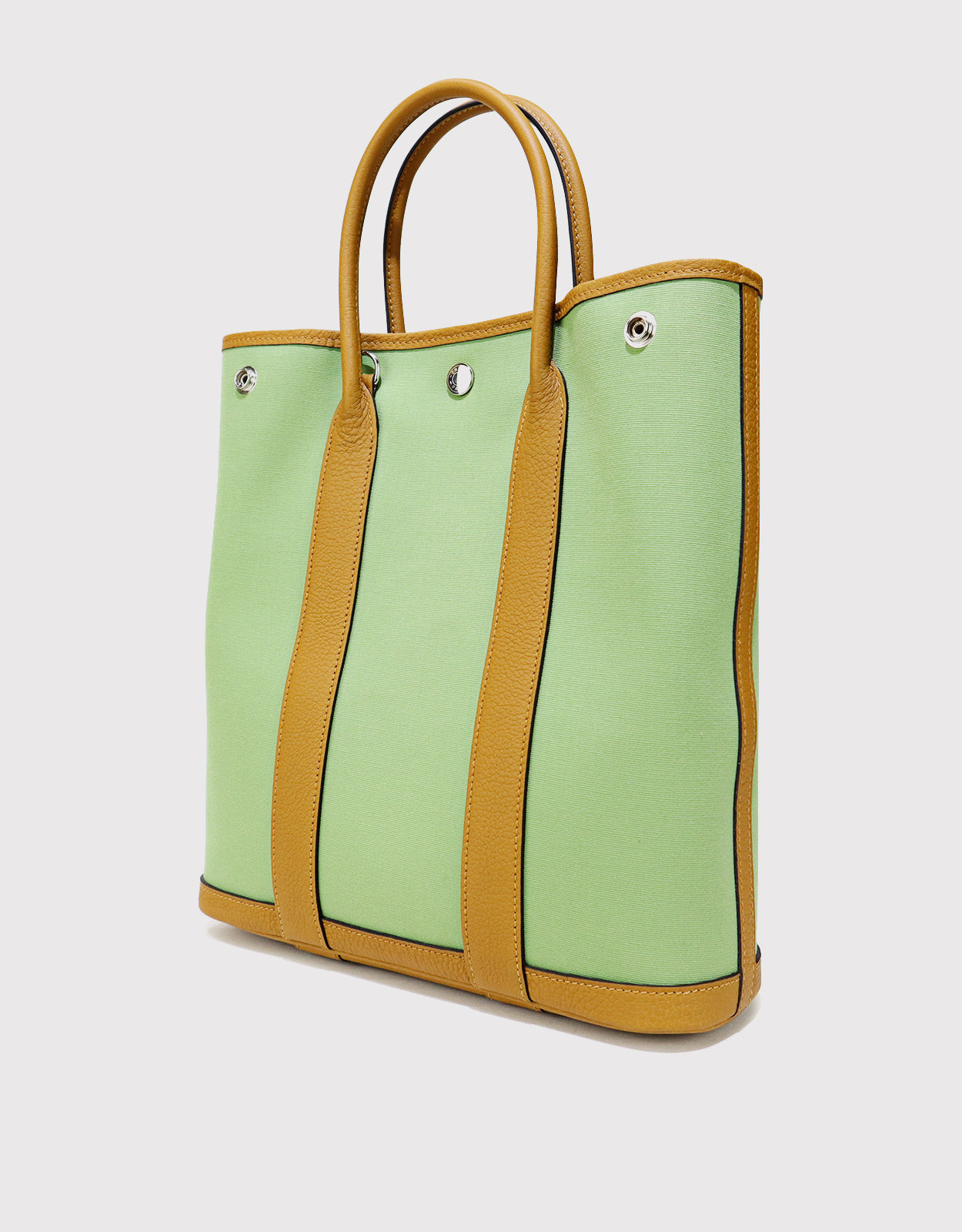 Hermes Garden Party 36 Tote Bag In Green Almond Negonda Leather, Shw