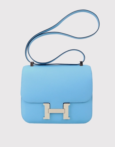 Hermès Constance 24 Epsom Leather Crossbody Bag-Bleu Du Nord Silver Hardware