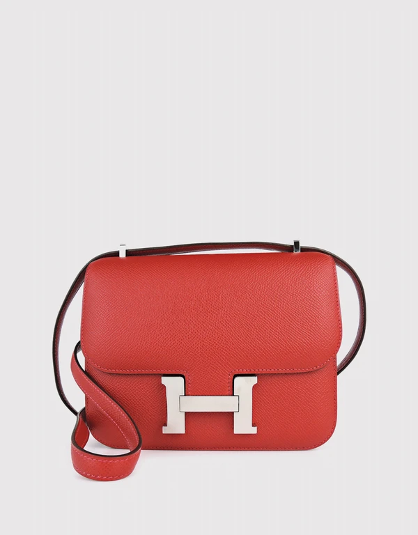 Hermès Hermès Constance 18 Epsom Leather Crossbody Bag-Rouge Casaque Silver Hardware