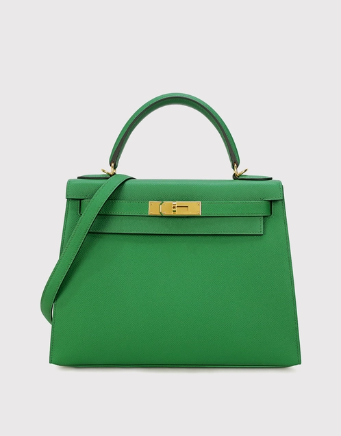 Hermès Hermès Kelly 28 Epsom Leather Handbag-Cactus Gold Hardward (Top  Handle)