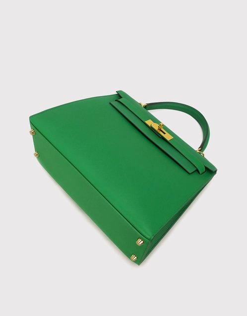 Kelly dépêches leather handbag Hermès Khaki in Leather - 26452528
