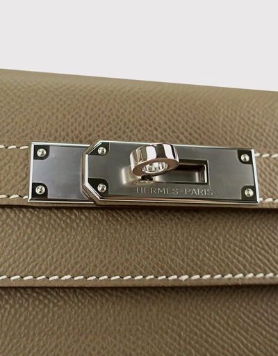 Hermès Kelly 28 Epsom Leather Handbag-Etoupe Silver Hardware