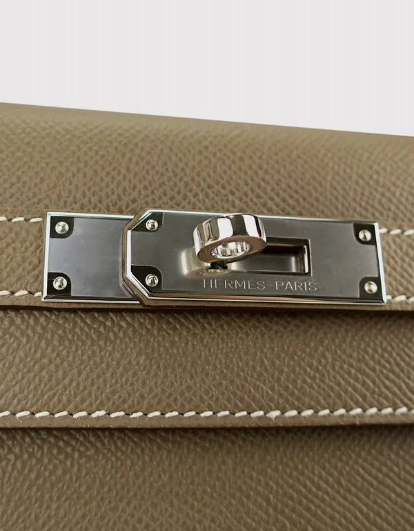 Hermès Hermès Kelly 28 Epsom Leather Handbag-Etoupe Silver Hardware