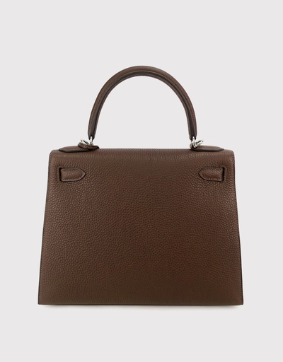 Hermès Kelly 28 Togo Leather Handbag-Letter E Silver Hardware