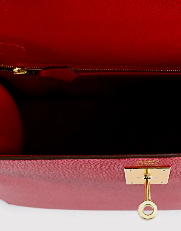 Hermès Hermès Kelly 28 Epsom Leather Handbag-Rouge Casaque Gold Hardware
