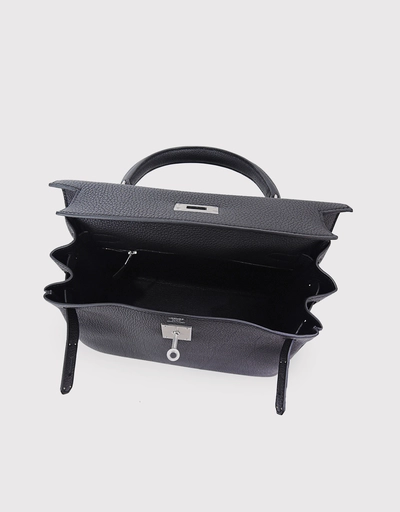 Hermès Kelly 28 Togo Leather Handbag-Noir Silver Hardware