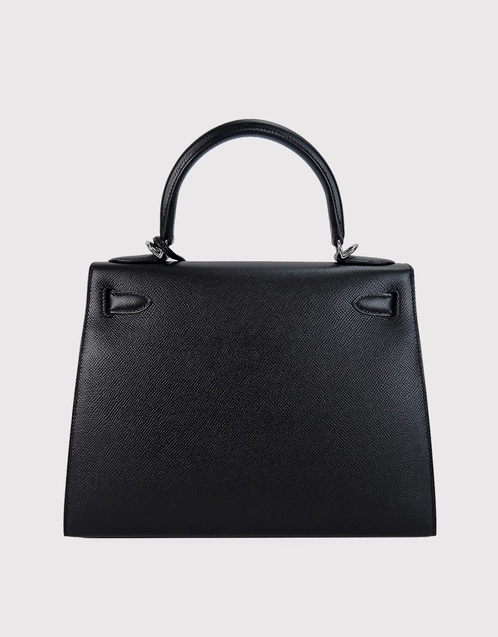 Birkin Handbag Noir Epsom with Palladium Hardware 25