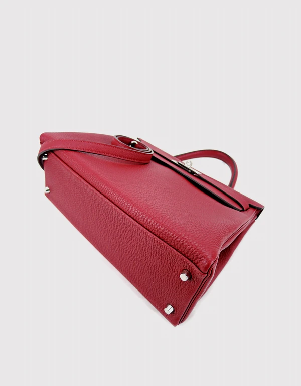 Hermès Hermès Kelly 32 Togo Leather Handbag-Rouge Grenade Silver Hardware