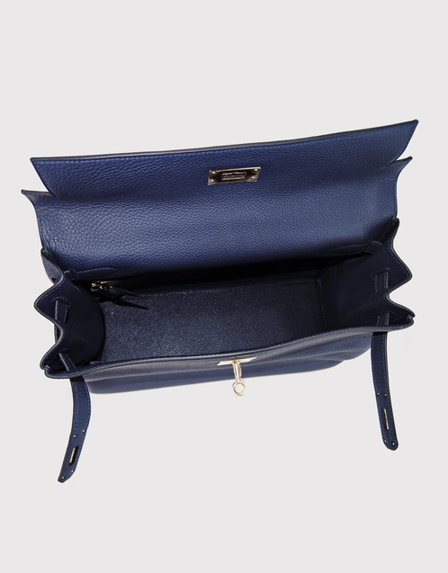 Hermès Hermès Kelly 32 Togo Leather Handbag-Bleu Nuit Gold