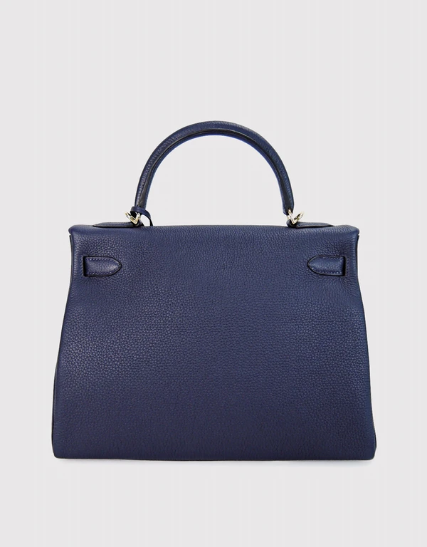 Hermès Hermès Kelly 32 Togo Leather Handbag-Bleu Nuit Gold Hardware