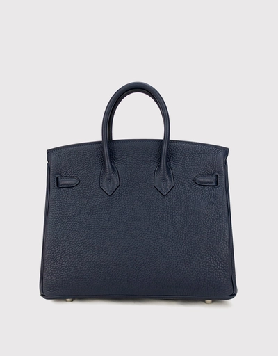 Hermès Birkin 25 Togo Leather Handbag-Bleu Encre Silver Hardware