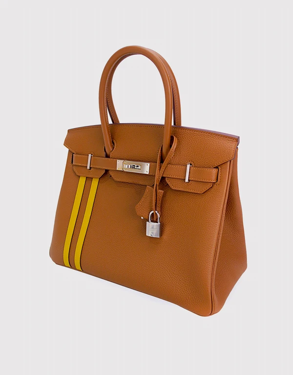 Hermès Hermès Birkin 30 Togo Leather Handbag-Camel Silver Hardware