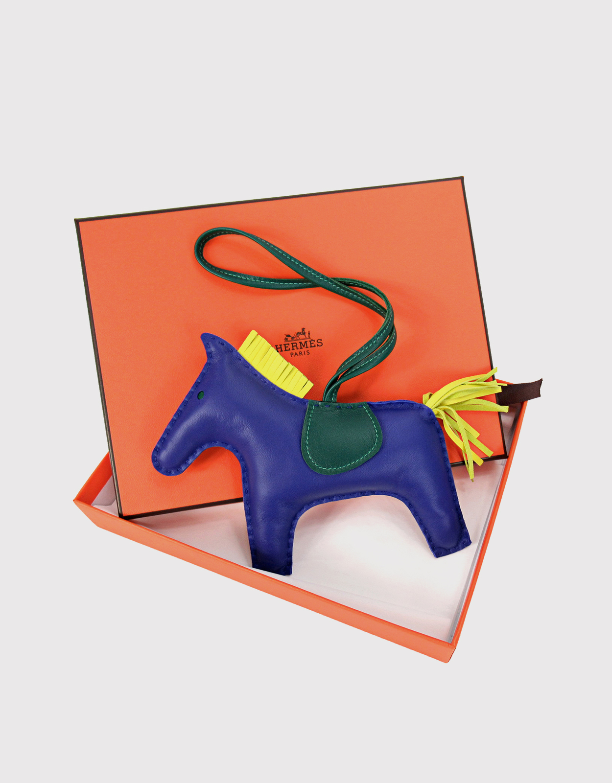 Hermes Rodeo GM Bag Charm Rouge Sellier / Blue Brume / Jaune Bourgeon –  Mightychic