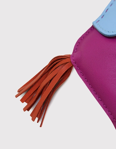 Hermès Rodeo MM Lambskin Horse Bag Charm-Pink Purple Blue