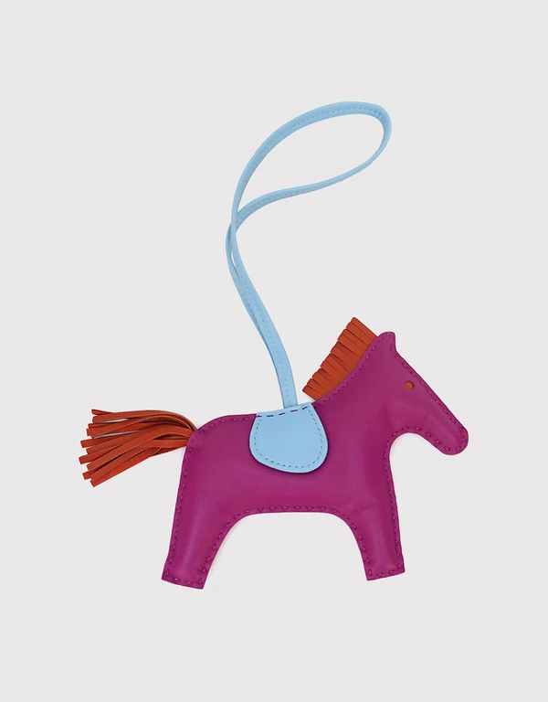 Hermès Rodeo MM Lambskin Horse Bag Charm-Pink Purple Blue