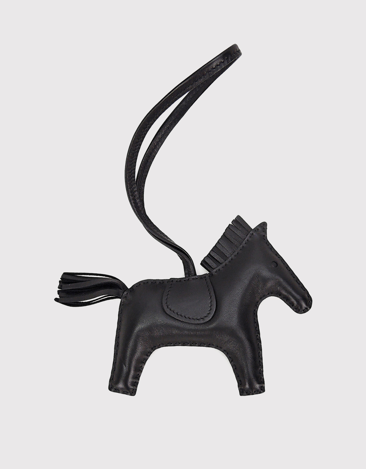 Replica Hermes Rodeo Horse Bag Charm In Black/Camarel/Red Leather