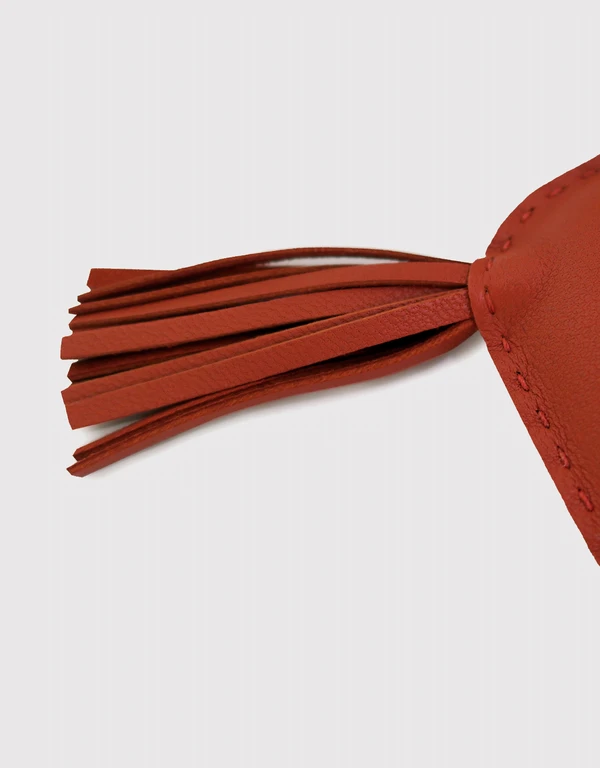 Hermès Rodeo MM Lambskin Horse Bag Charm-Brick Red
