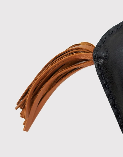 Hermès Rodeo MM Lambskin Horse Bag Charm-Black Tan
