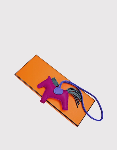 Hermès Rodeo PM Lambskin Horse Bag Charm-Purple Navy