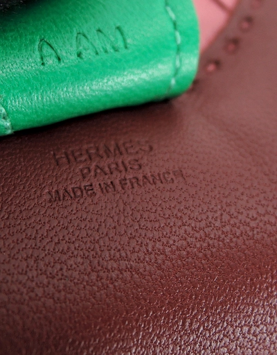 Hermès Rodeo PM Lambskin Horse Bag Charm-Brown Green