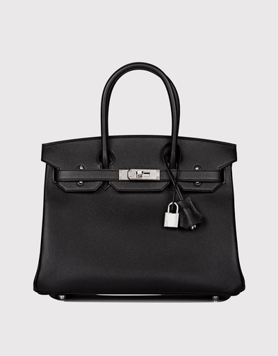 Hermès Birkin 30 Epsom Leather Handbag-Noir Silver Hardware