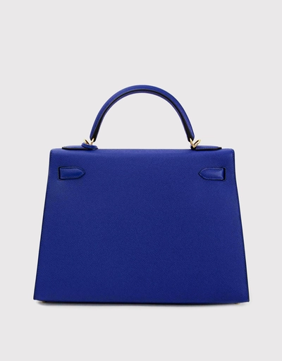 Hermès Kelly 32 Epsom Leather Handbag-Bleu Electrique Gold Hardware